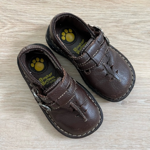 Buster Brown With Toezone Genuine Leather Brown Stitched Loafer Shoes - Picture 9 of 9